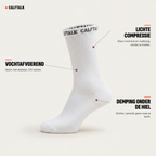 Sokfeatures: lichte compressie, vochtafvoerend, demping onder de hiel